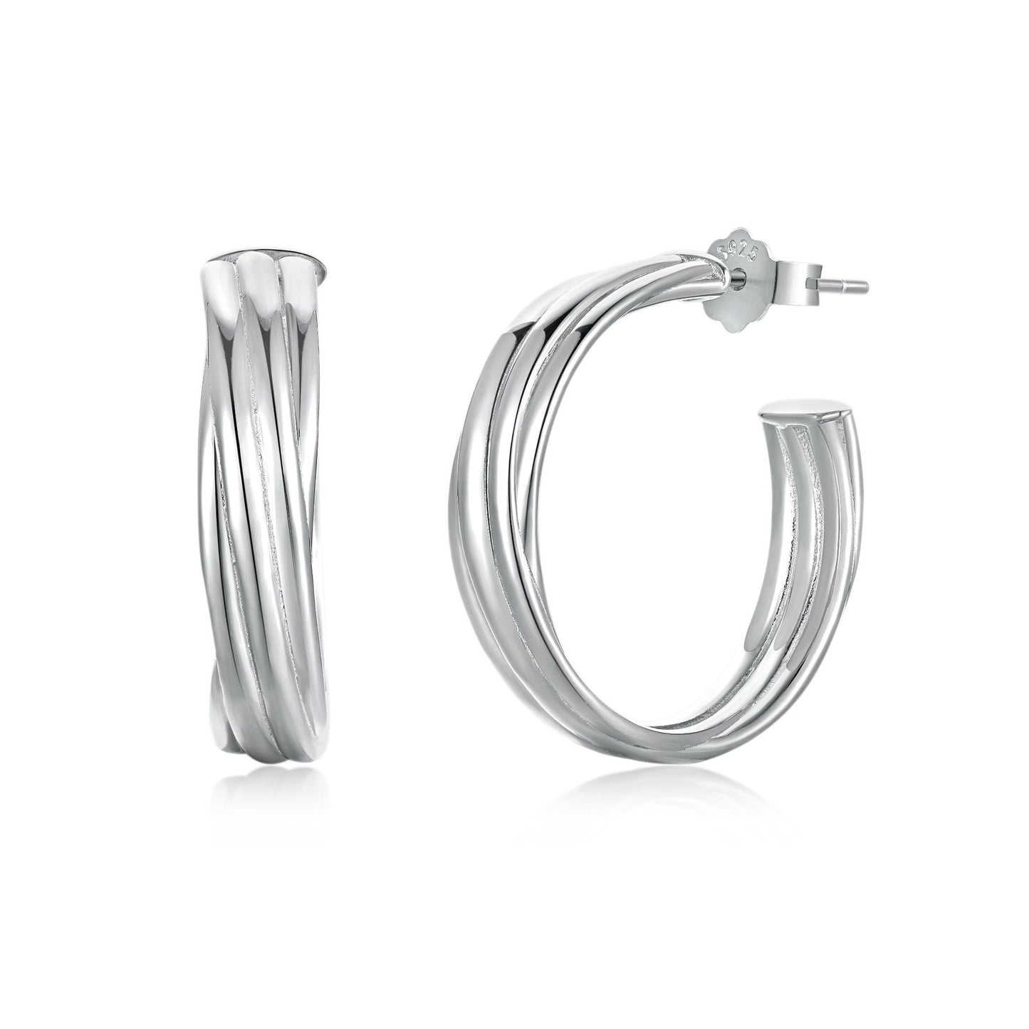 drop hoop stud earrings