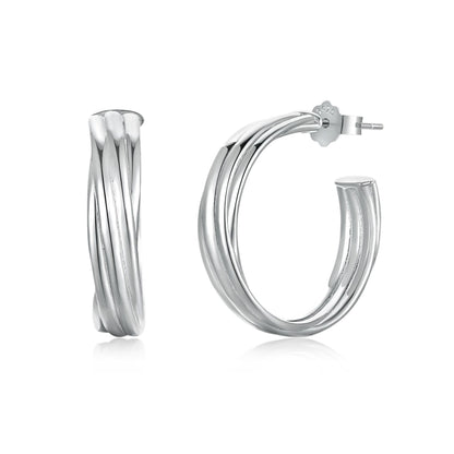 drop hoop stud earrings