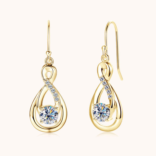 Twisted Teardrop Moissanite Earrings