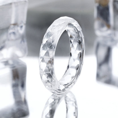 Lab Grown White Corundum Ring Hardness 9 | JIMMY JEWELRY