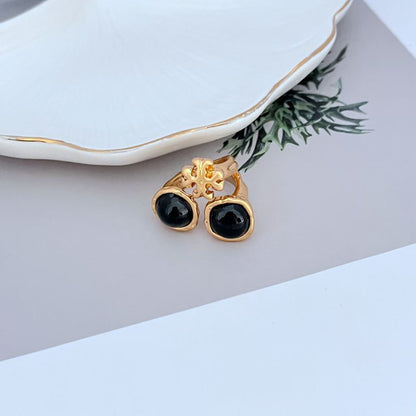 Tory Burch Acrylic Logo Personalized Open Metal Ring