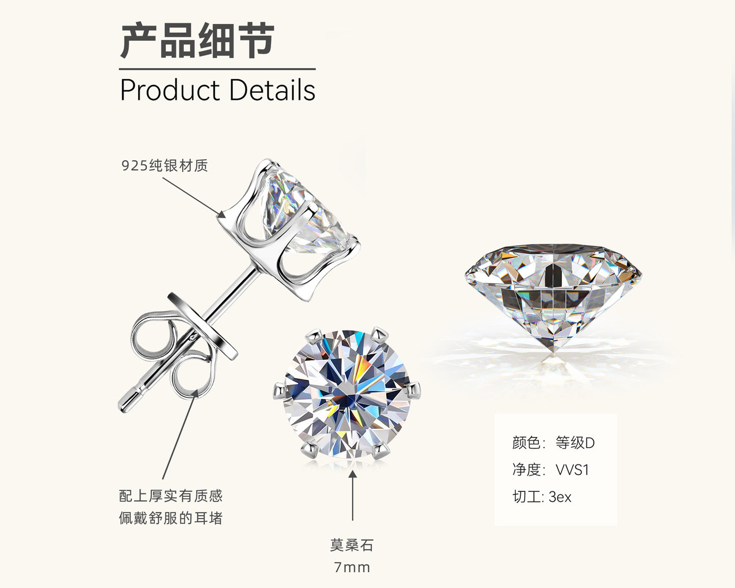 Moissanite Stud Earring Collection