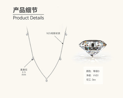 Sparkling Moissanite Dot Necklace