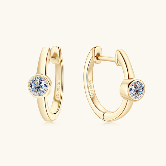 Solitaire Moissanite Huggies