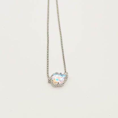 Kendra Scott silver-tone mother-of-pearl necklace with iridescent rhombus pendant