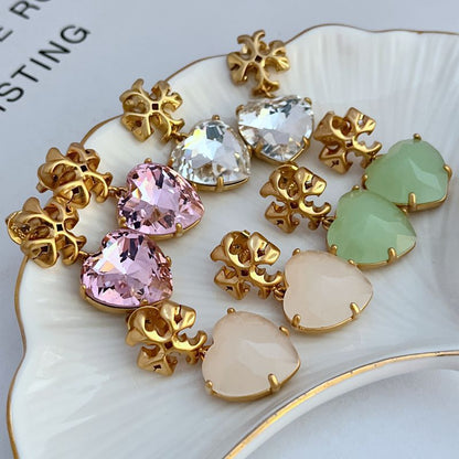 Tory Burch Heart-Shaped Acrylic Earrings