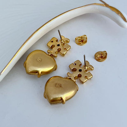 Tory Burch Heart-Shaped Acrylic Earrings
