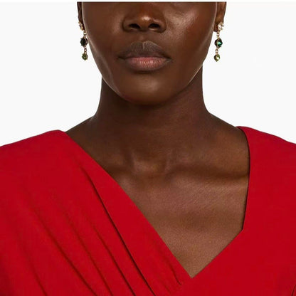 Oscar de la Renta Round Crystal Drop Earrings