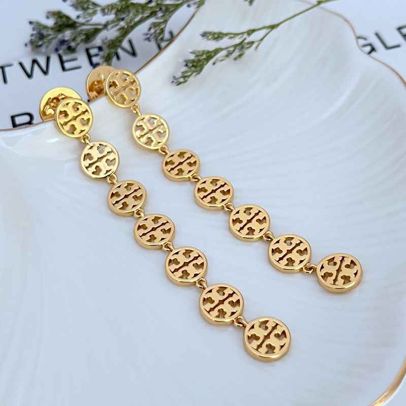 欧美时尚轻奢气质简约通勤镂空英文字母拼接小众女款金属耳坠