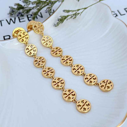 欧美时尚轻奢气质简约通勤镂空英文字母拼接小众女款金属耳坠