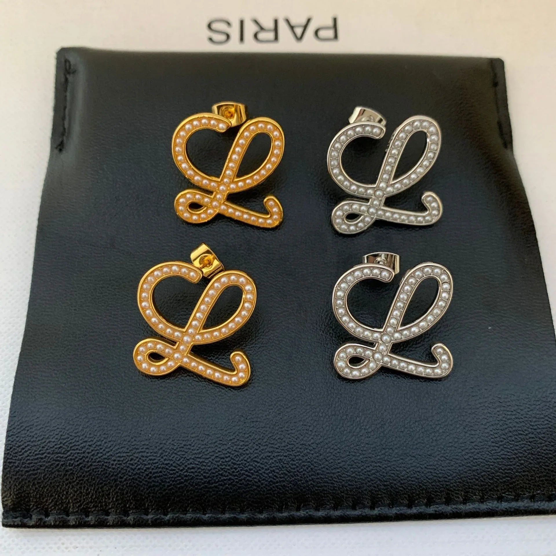 LOEWE Geometric Pearl-Encrusted Earrings - Stylish Everyday LOEWE Geometric Pearl-Encrusted Earrings - Stylish Everyday