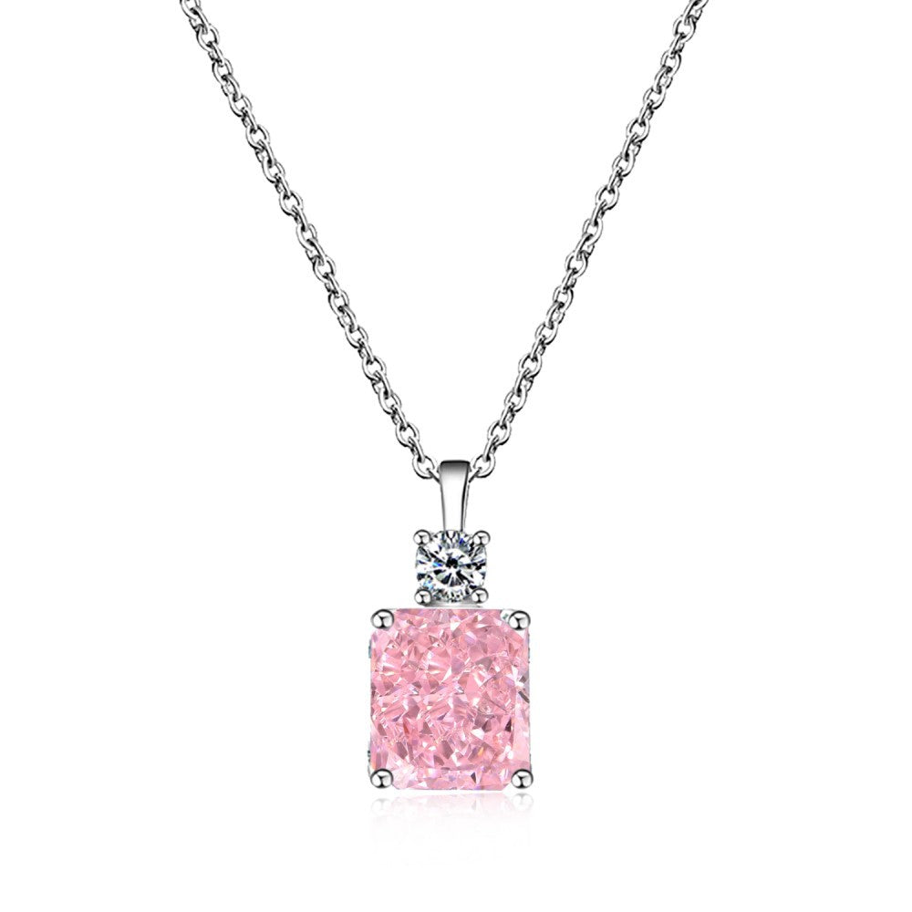 8A Crushed Iced Out Cut Zirconia Pendant Necklace