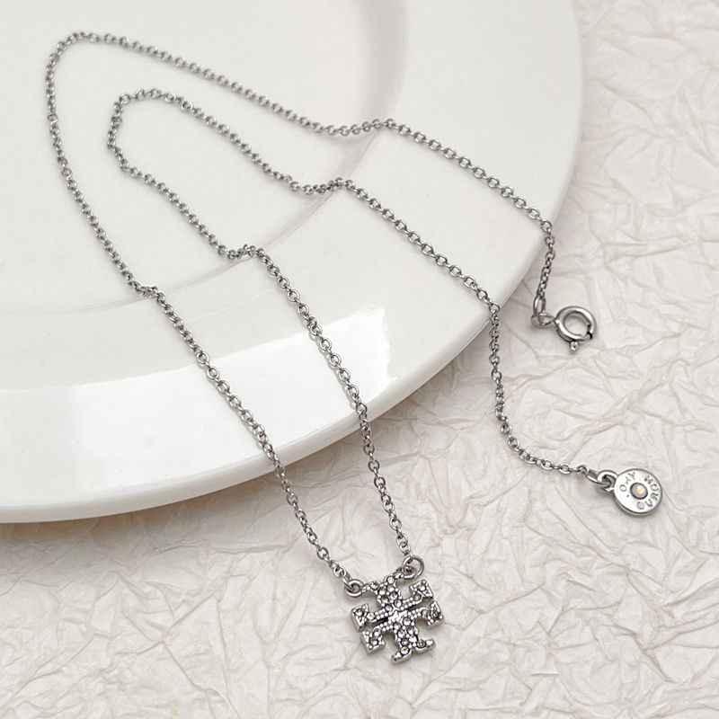 Tory Burch Sparkling Rhinestone Necklace Metal Women - JIMMY JEWELRY 01