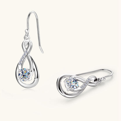 Twisted Teardrop Moissanite Earrings