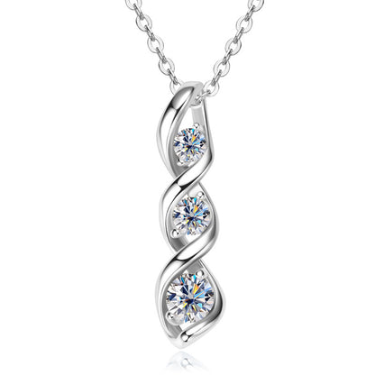 Twisted Moissanite Pendant Necklace