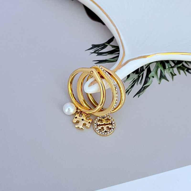 Tory Burch Pearl Rhinestone Three-in-One Ring - JIMMY JEWELRY 01