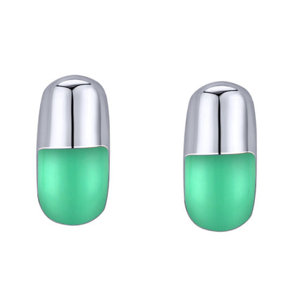 Enamel Pill Stud Earrings