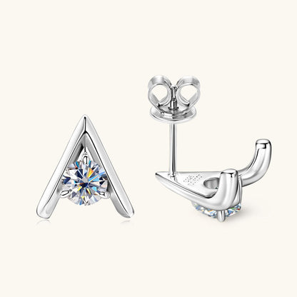 Moissanite V Stud Earrings