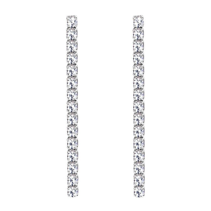 Moissanite Linear Drop Earrings