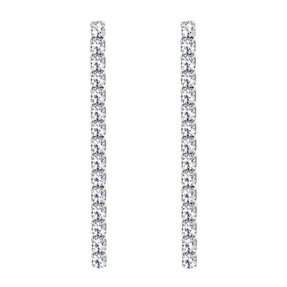 Moissanite Linear Drop Earrings