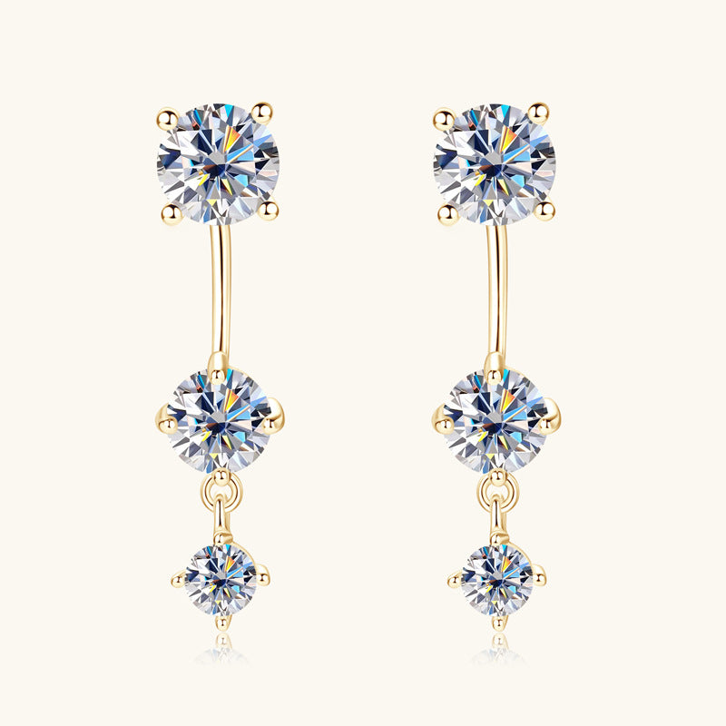 Moissanite Linear Drop Earrings