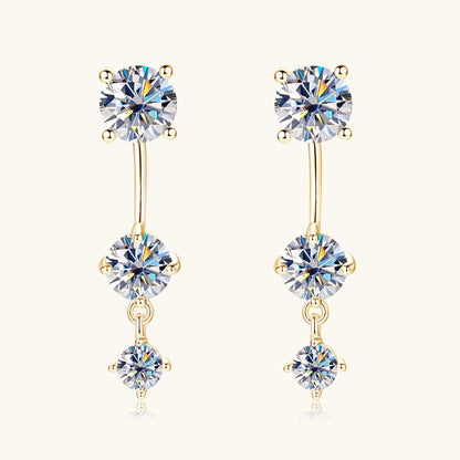 Moissanite Linear Drop Earrings