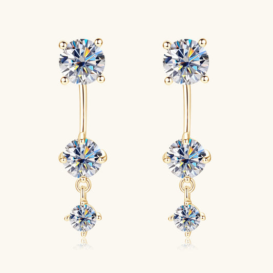 Moissanite Linear Drop Earrings