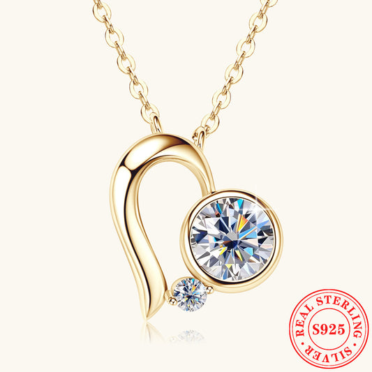 Moissanite Heart Pendant Necklace