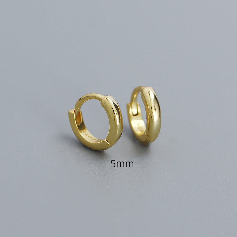 Minimalist Smooth-Finish Stackable S925 Silver Earrings