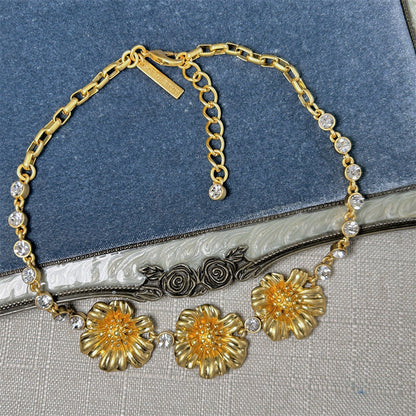 Oscar de la Renta Enamel Cherry Blossom Pendant Necklace