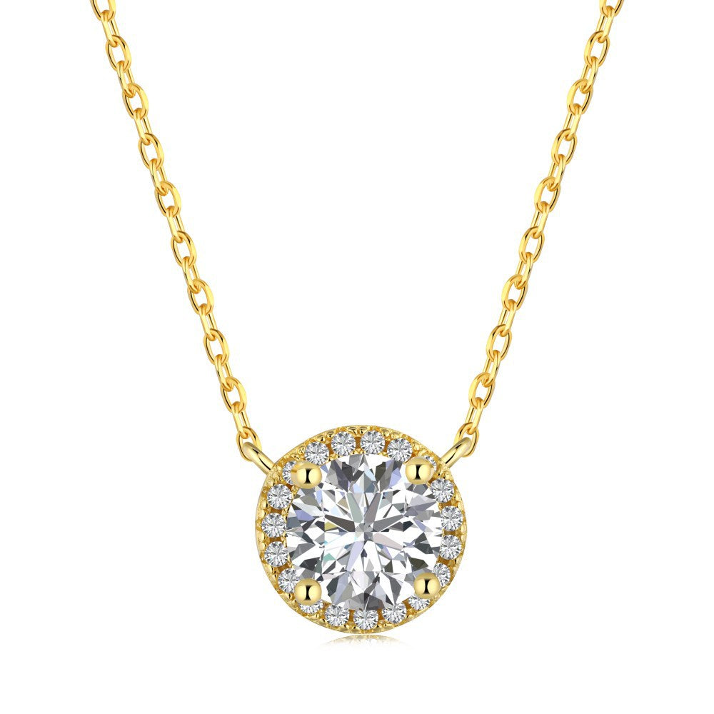 Solitaire Halo Necklace for Women