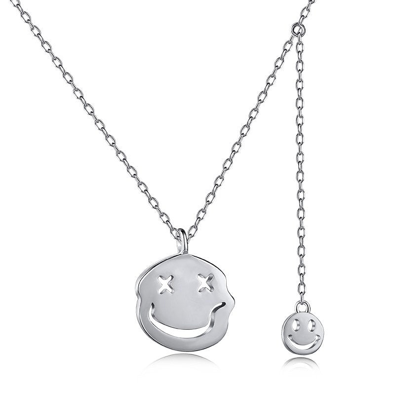 Happy Smiley Face Pendant Necklaces Women