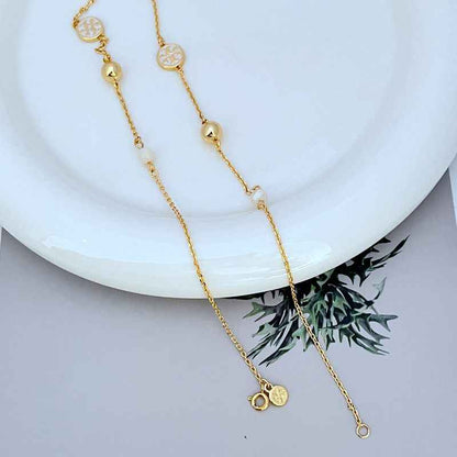 欧美时尚气质简约通勤拼接设计珐琅釉字母女款精美项链 毛衣链