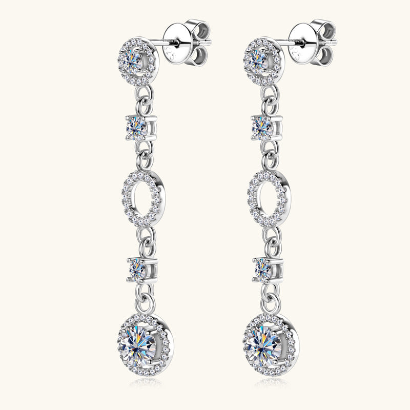 Moissanite Linked Drop Earrings