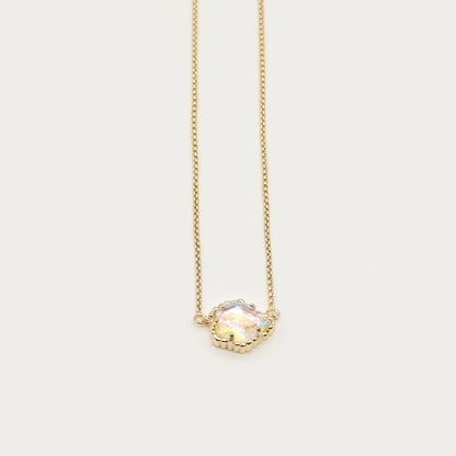 Kendra Scott mother-of-pearl necklace with gold-tone irregular rhombus pendant