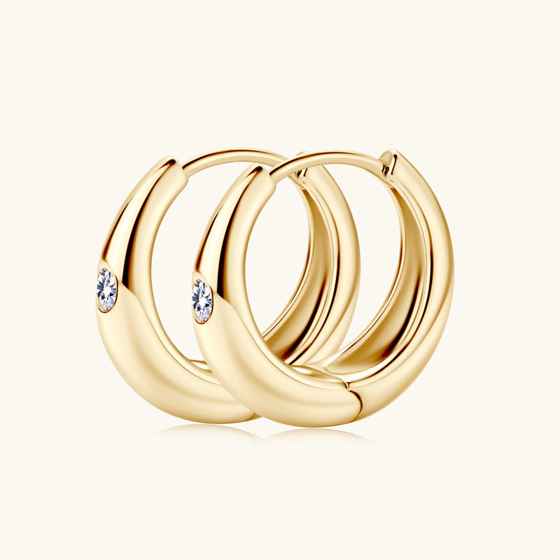 Moissanite Teardrop Huggie Earrings