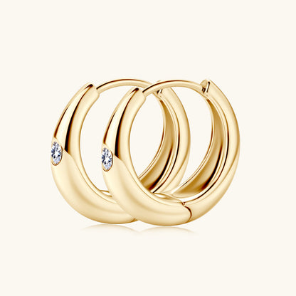 Moissanite Teardrop Huggie Earrings