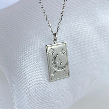 silver square chain necklace