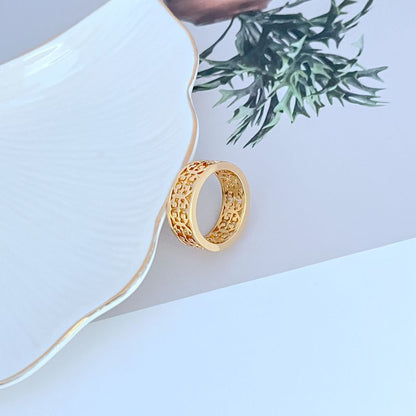 Tory Burch Exquisite Openwork Logo Metal Ring Women's