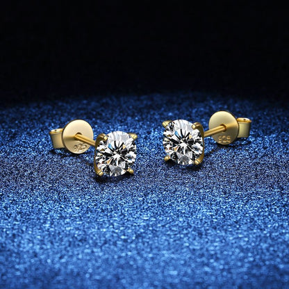 Classic Four Prong Diamond Stud Earrings