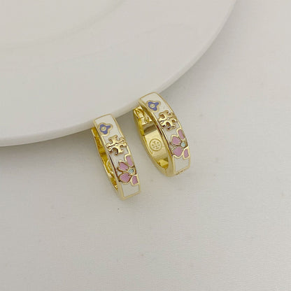 Tory Burch Exquisite Colorful Enamel Flower Earrings