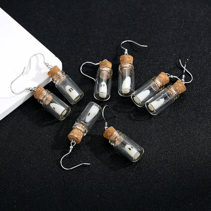Halloween Glow-in-the-Dark Earrings S925 Sterling Silver 3D Ghost Wish Ear Hooks