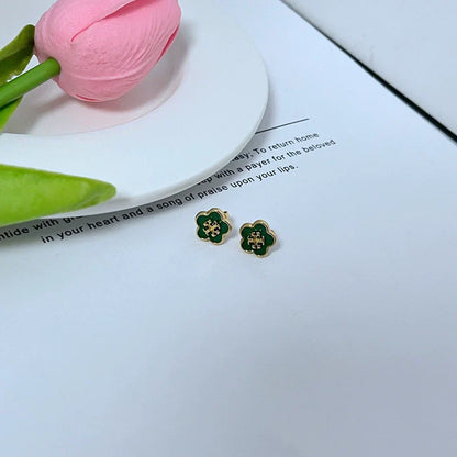 Tory Burch Exquisite Enamel Floral Metal Earrings
