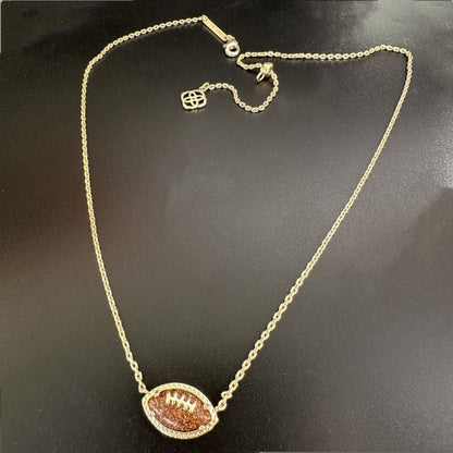 KENDRA SCOTT Football Pendant Necklace