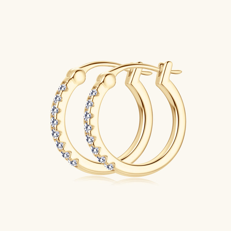 Moissanite Huggie Hoop Earrings