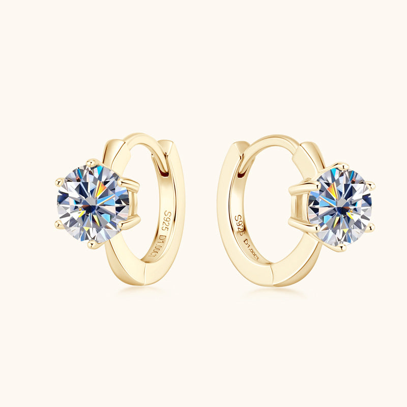 Moissanite Huggie Hoop Earrings