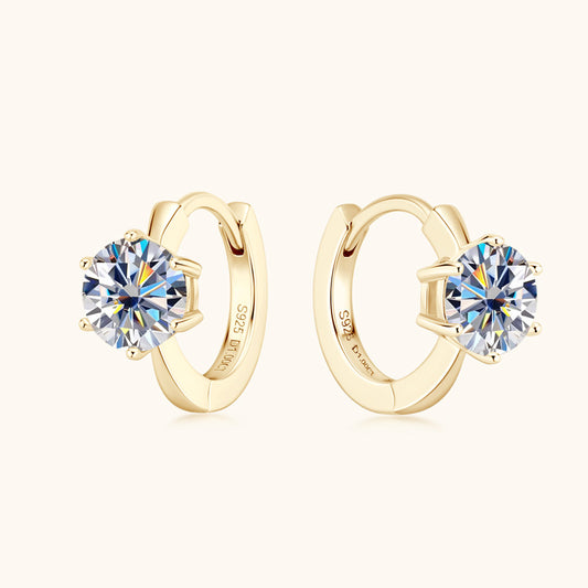 Moissanite Huggie Hoop Earrings