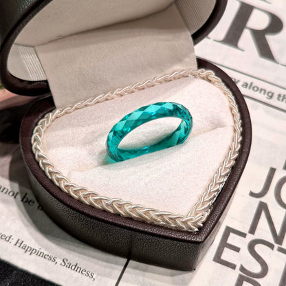 Lab Grown Diamond Band Wedding Ring Neon Blue | JIMMY JEWELRY