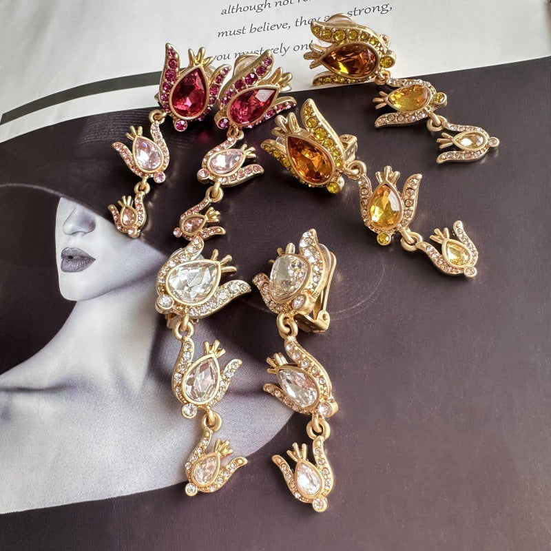 Oscar de la Renta Sophisticated Floral Zircon Stud Earrings & Clip-ons