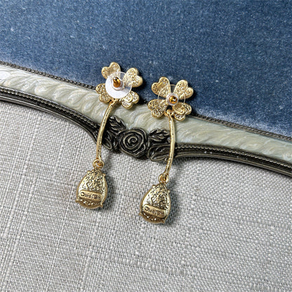 Oscar de la Renta Four-Leaf Clover Teardrop Crystal Drop Earrings